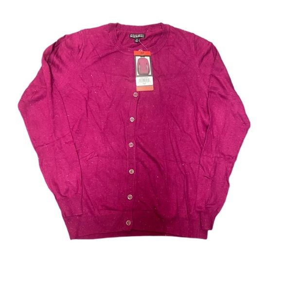 Original Nicole Miller Women’s NWT Berry Button Down Cardigan Sweater Sz M New - Picture 1 of 4